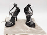 Giuseppe Zanotti Leather Crystal Embellished Sandals Black Size 37.5 Aa0626crsa