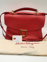 Salvatore Ferragamo Margot Red Leather Satchel Eb0424wxzde