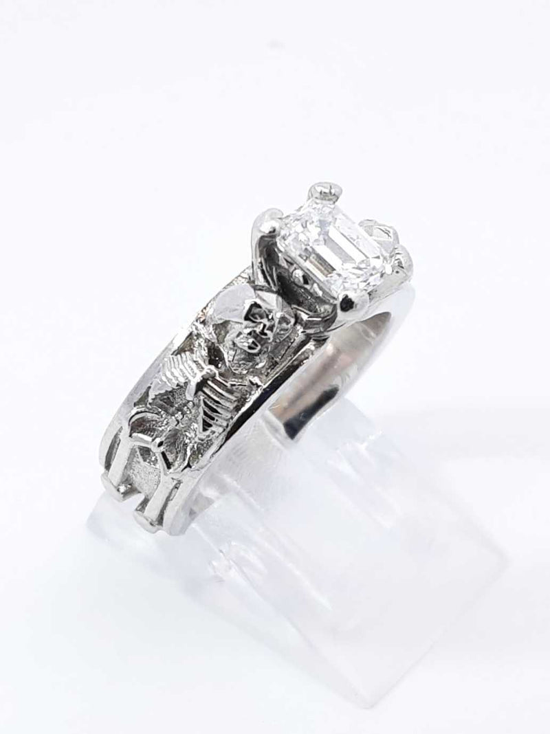 0.65 Ctw Diamond Platinum Skeleton Engagement Ring 13.6 Grams Size 5 Fw1025crxdu