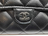 Chanel Timeless Classic Black Quilted Caviar Leather Long Wallet Do0825lrxde