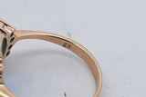 Blue Gemstone & Diamond Ring In 14k Yellow Gold 4 Grams Size 6.5 Eb0826sxsa