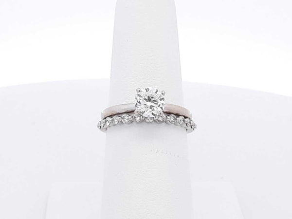 1.01 Cttw Diamond & 10k White Gold Engagement Set 3.5 Grams Size 6.5 Fw0824erxdu