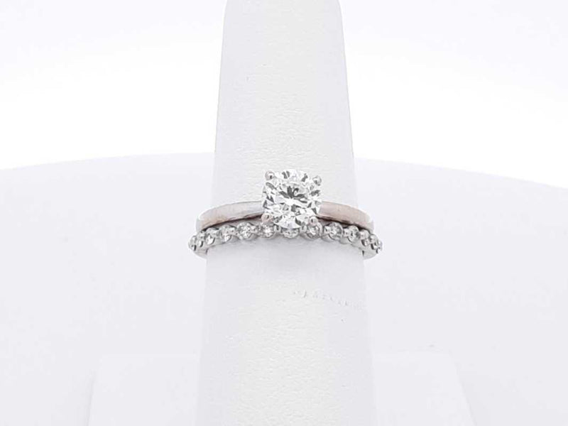 1.01 Cttw Diamond & 10k White Gold Engagement Set 3.5 Grams Size 6.5 Fw0824erxdu