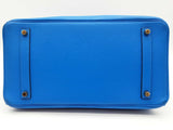 Hermes Birkin 35 Bleu Hydra Blue Clemence Gold Hardware Handbag Do1225sxzxde