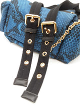 Burberry Blue & Black Pythin Print Nylon Backpack Eb0126wxzde