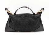 Fendi Chef Baguette Handbag In Black Zucchino Canvas & Leather Fw1125woxdu