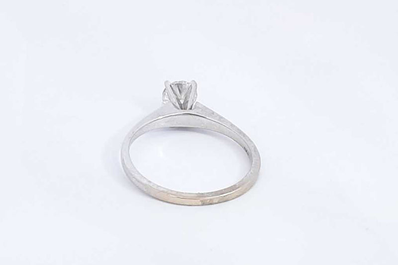 Diamond Solitaire Approx. 0.53ctw Ring In 14k White Gold 2.12g Sz 6 Eb1023corsa