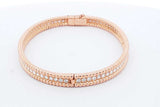 Van Cleef & Arpels Perlee Diamond Bangle Bracelet 18k Rose Gold 23.8g Eb924lwrxdu