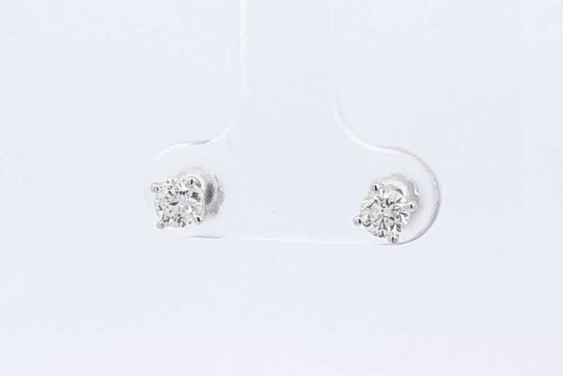 0.32ctw Diamond Stud Screwback Earrings In 14k White Gold 0.8 Grams Eb0125lxzsa