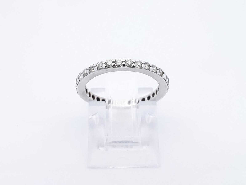 0.64 Cttw Diamond & 14k White Gold Eternity Ring Size 4.75 1.8 Grams Fw0425lordu