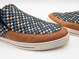 Fendi Multicolor Woven Leather Slip On Sneakers Size 11 Eb0925pxzde