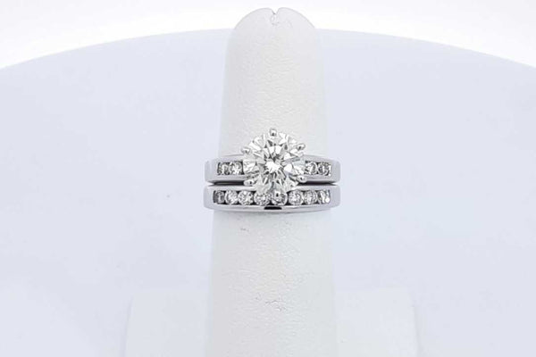 2.64ctw Diamond Wedding Set In 18k White Gold 8.1 Grams Size 5.5 Eb0425lxxzsa