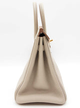 Hermes Birkin 25 Gris Neve Gray Togo Gold Hardware Handbag Do0725lirxzde
