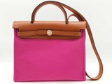 Hermes Herbag 31 Rose Pourpre Pink Canvas Crossbody Bag Do1225lexzde