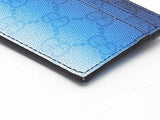 Gucci Chroma Card Case In Gradient Blue Gg Monogram Coated Canvas Fw1225lrzdu