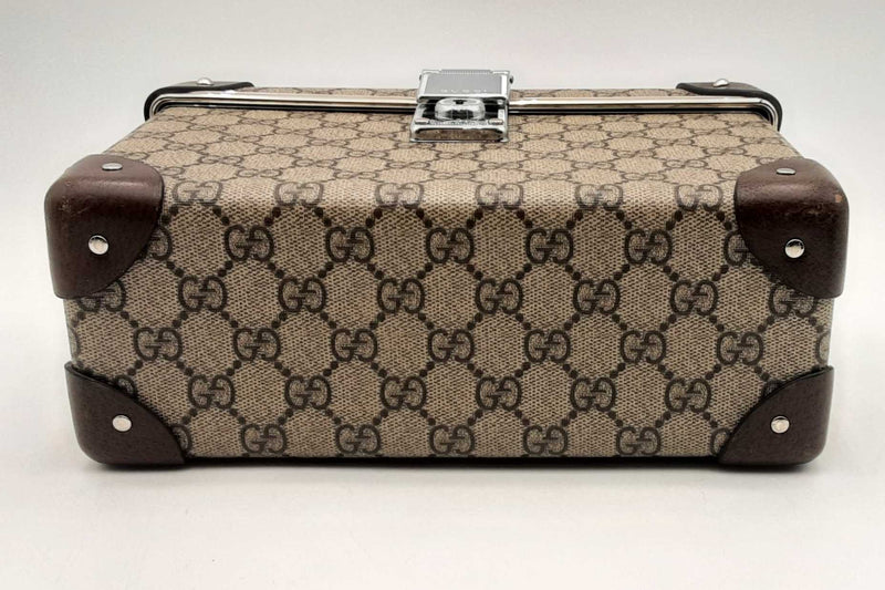 Gucci Supreme Monogram Globe-trotter Bamboo Top Handle Vanity Case Aa0325loxzsa