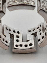 4.32 Cttw Diamond & Platinum Greek Key Eternity Band 14.6 Grams Size 5 Fw0625rzxdu