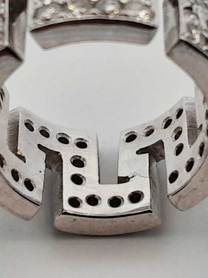 4.32 Cttw Diamond & Platinum Greek Key Eternity Band 14.6 Grams Size 5 Fw0625rzxdu