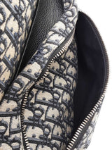 Christian Dior Rider Backpack In Dior Oblique Jacquard & Black Leather Fw00726irzdu