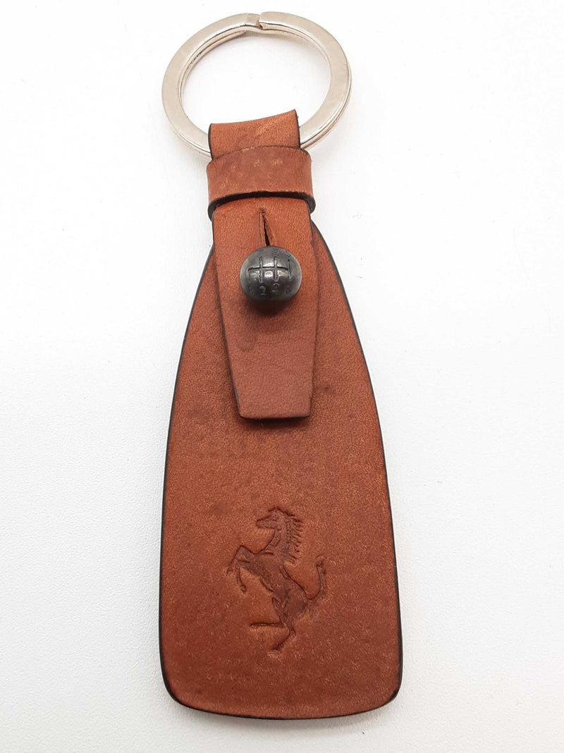 Ferrari Brown Leather Keychain Do0825rxde