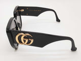 Gucci Gg0956s Large Geometric Black Frame Gray Lens Sunglasses Do0826lrxde