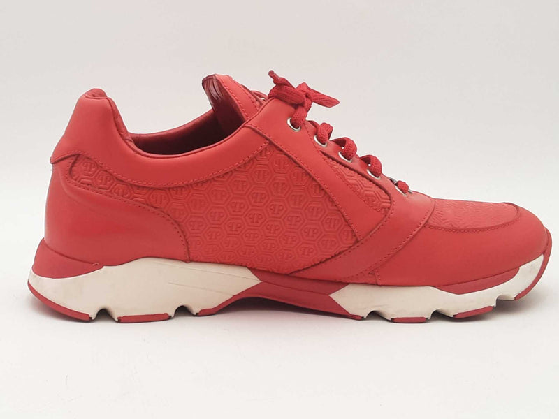 Phillipp Plein Red Low Top Sneakers Size 12 Aa0625lrzsa