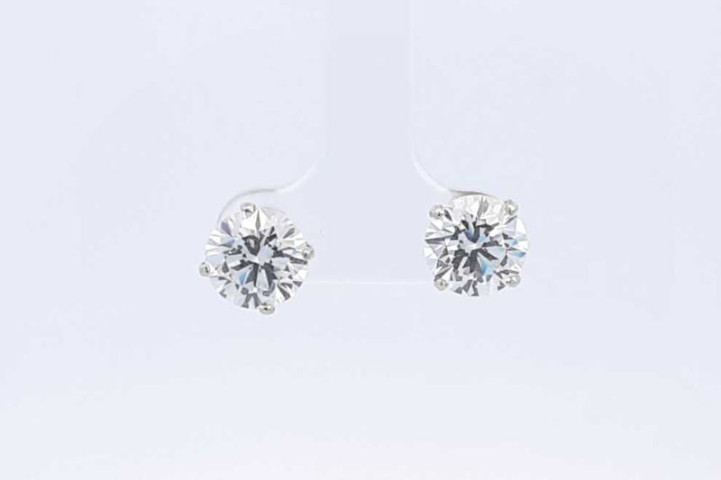 Lab Grown Diamond 4.09ctw Srcewback Stud Earrings In 14k White Gold Eb0421soxosa