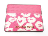 Michael Kors Jet Set Travel Pink Graphic Animal Print Card Holder Sd0326lrdu