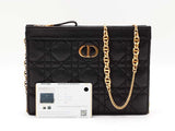 Christian Dior Caro Zipped Pouch In Black Cannage-quilted Calfskin Fw0526lzxzdu