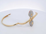 .96 Cttw Diamond 18k Yellow Gold Bangle Bracelet 12.30g 6.5 In Aa0525crzsa