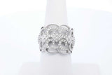 18k White Gold Lace Filigree Openwork Diamond Ring 7.9 Grams Size 7 Eb0526exzde