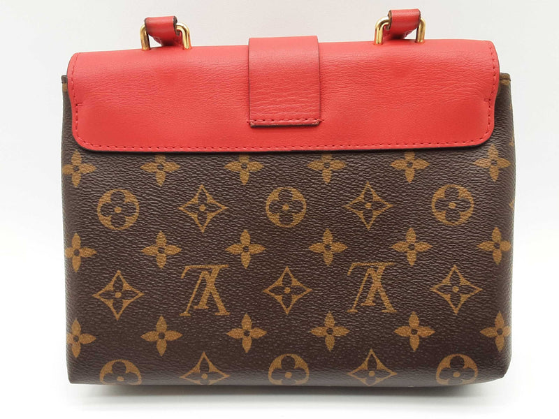 Louis Vuitton Locky Cherry Red Leather Brown Monogram Crossbody Bag Do0425locxde