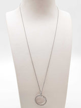 1.00 Cttw Lab Grown Diamonds 0.925 Silver 4.3g Circle Pendant Chain 20 In