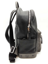Mcm Stark Black Leather Gray Visetos Coated Canvas Backpack Do0626orxde