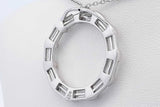 1.32ctw Lab Grown Diamond Circle Pendant Necklace In 925 5.4g 18 Inch Eb032lxwdu