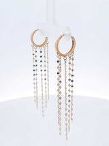 18k Yellow Chain Cascade Hoop Earrings 1.9 Grams Fw0826lxzdu