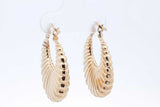 14k Yellow Gold Textured Hoop Earrings 3.5 Grams Eb0226lerde