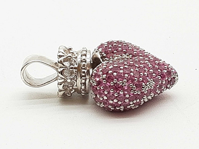 King Baby Queen Baby Large Crowned Heart 0.925 Silver 37.1g Pendant Do1225wrde