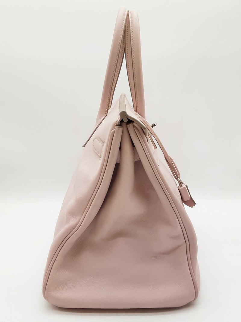 Hermes Birkin 35 Rose Dragee Pink Swift Palladium Handbag Do1025rxzxde