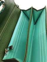 Tiffany & Co. Green Leather Turnlock Wallet With Chain Eb0626lrxde