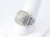 Diamond Statement Ring In Sterling Silver 10.1 Gram Size 9 Fw0426rxzdu