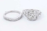 1.71ctw Diamond Wedding Set In 14k White Gold 7.3 Grams Size 4 Eb1125ixzdu