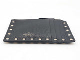 Valentino Rockstud Calfskin Zipper Top Card Holder Sd0825crsa