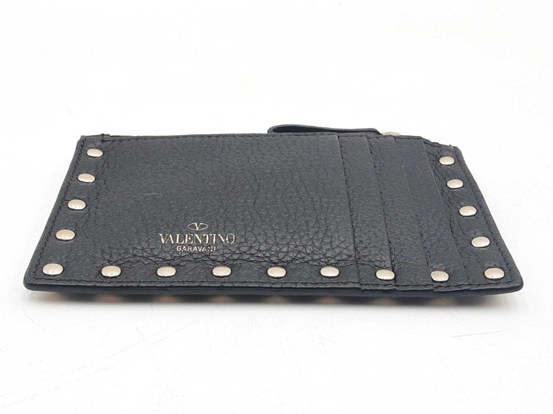 Valentino Rockstud Calfskin Zipper Top Card Holder Sd0825crsa