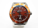 Breitling 46 Superocean Hertiage Orange Dial Bezel Steel Watch Do0825oxzxde
