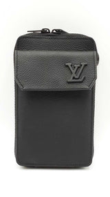 Louis Vuitton Aerogram Black Leather Phone Pouch Sd0625przdu