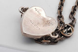 Gucci Interlocking G Enamel Heart Bracelet Sterling Silver 4g 7 Inch Eb1124crsa