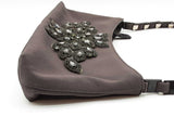 Salvatore Ferragamo Rhinestone Embellished Gray Shoulder Bag Eb1026wrxde