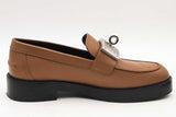 Hermes Brown Leather Hot Loafers Size 36.5 Eb1025rxzsa