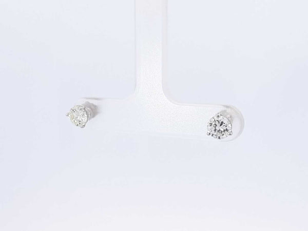 1.0 Ctw Diamond & 14k White Gold Solitaire Stud Earrings 0.7 Grams Fw0225crzdu